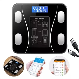 BD2123 <USB> Balança USB Digital Bioimpedância 180KG Display Lcd Bluetooth Aplicativo Fitness Treino Balança De Banheiro USB