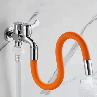 Mangueira Flexível de Silicone Extensora de Torneira 20/30/50 cm Laranja/Preto