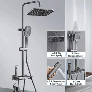 Chuveiro Lorenzetti Acqua Duo Preto e Cromo Prata cinzenta chrome 3/4-way torneira do chuveiro chuvas