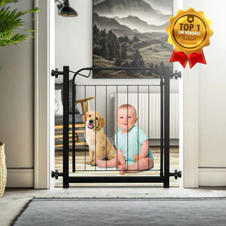 Portão de Segurança Grade Pet Cães e Crianças com Alongador de 10cm Promoção Envio Imediato