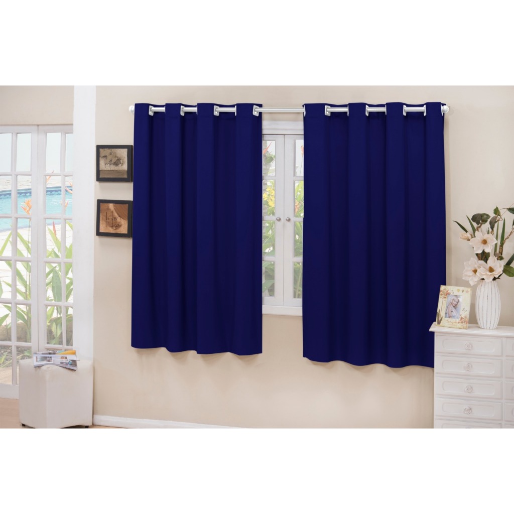 Cortina Blackout Corta Luz Azul Marinho Medidas 2,00m 2,20m e 2,80m de ...