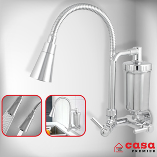 Torneira Cozinha Parede Com Filtro ABS Flexível Plus Gourmet Cromada Dupla Função Luxo