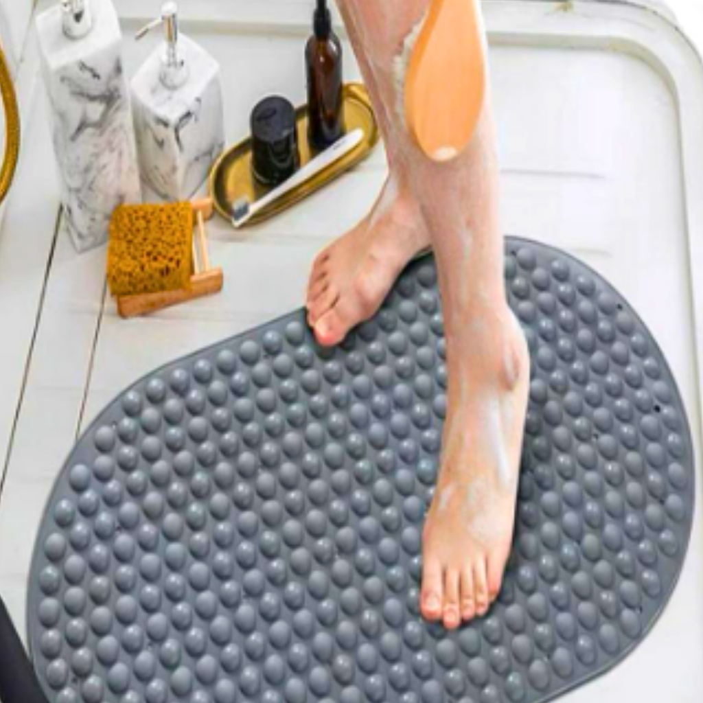 Tapete Silicone com Ventosa Para Banheiro Box Antiderrapante - LOJA UTILIMIX