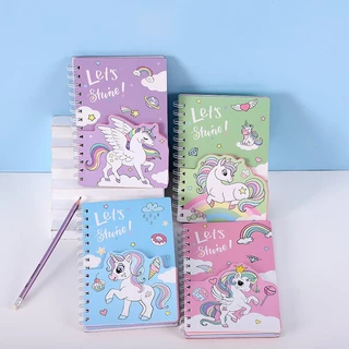 Caderno Personalizado Feminino Unicórnios 60 Folhas 14x20 Cm