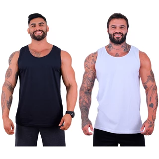 Kit 2 Regata Clássica Masculina MXD Conceito Sem Estampa