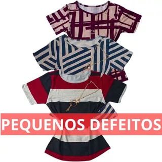 Kit 3 Camiseta Babylook Feminina Blusa Blusinha Baby Look Verão P M G PEQUENOS DEFEITOS em Oferta na Shopee