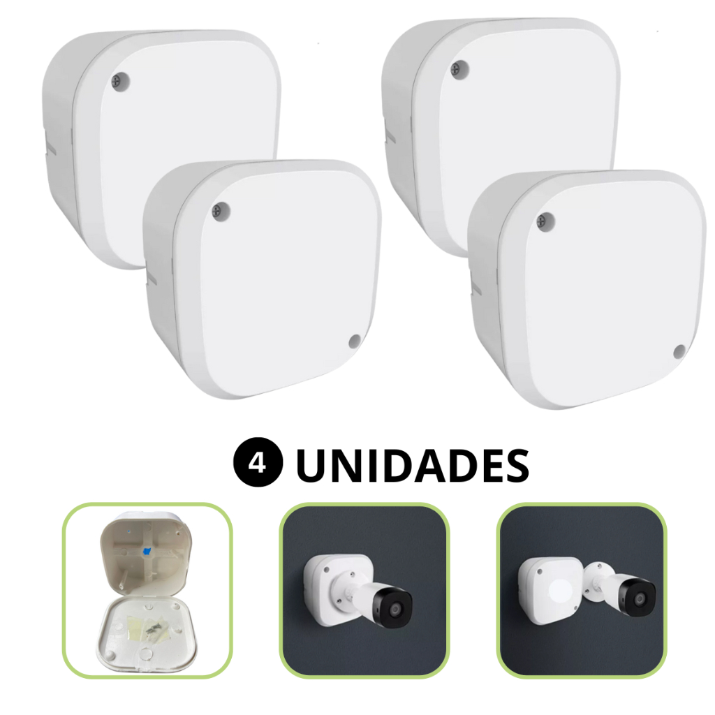 4 Caixas Plasticas Organizadora p/ Camera Cftv C/ Parafuso