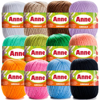 Linha Anne 500 Metros Círculo Cartela Completa Cores Lisas - 01 Novelo