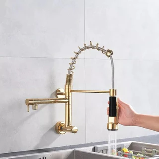 Torneira de Parede Para Cozinha Gourmet Duas Opções de Jatos e Haste Flexível 100% Metal