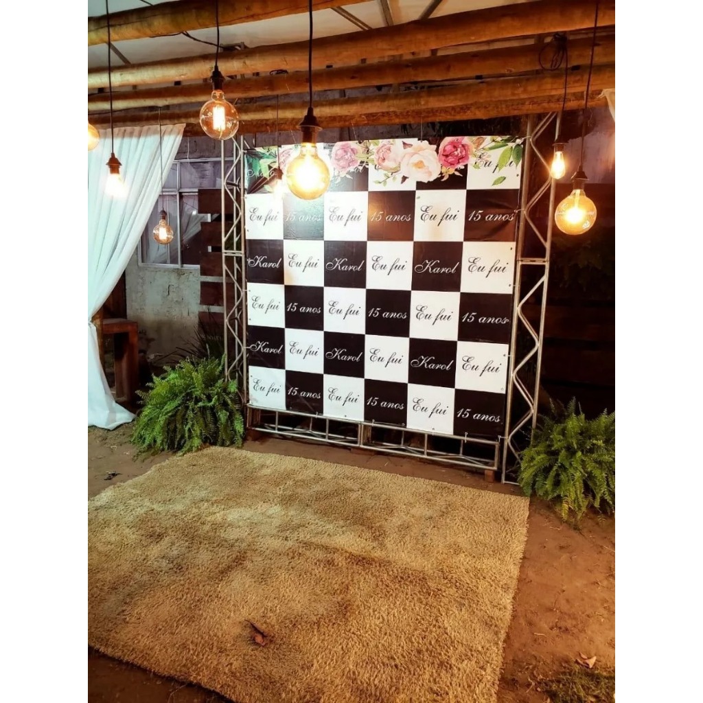 Painel Fotos Lona com ilhós Backdrop Chalkboard Personalizado Casamento ...