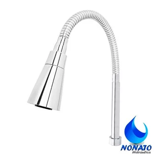 TUBO PARA TORNEIRA DE COZINHA 3/4 - FLEXÍVEL COM AREJADOR CONE PARA TORNEIRA GOURMET CROMADO.