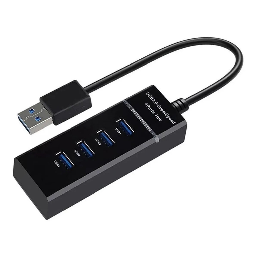 Hub Usb 3.0 4 Portas Expansor Rápido 5 Mbps Alta Velocidade Led Pc Multi Portas