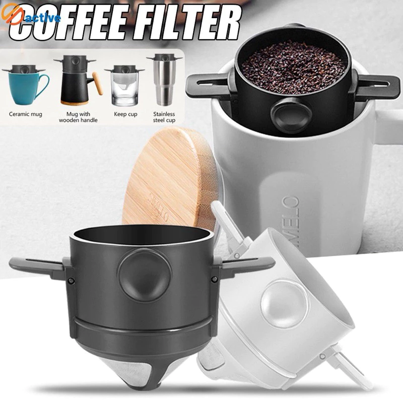 Filtro de café dobrável em aço inoxidável - preparo individual.