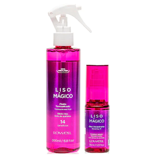 Kit Efeito Liso Sem Química Lowell Liso Mágico Fluido Termoativo 200ml + Óleo Disciplinante 30ml