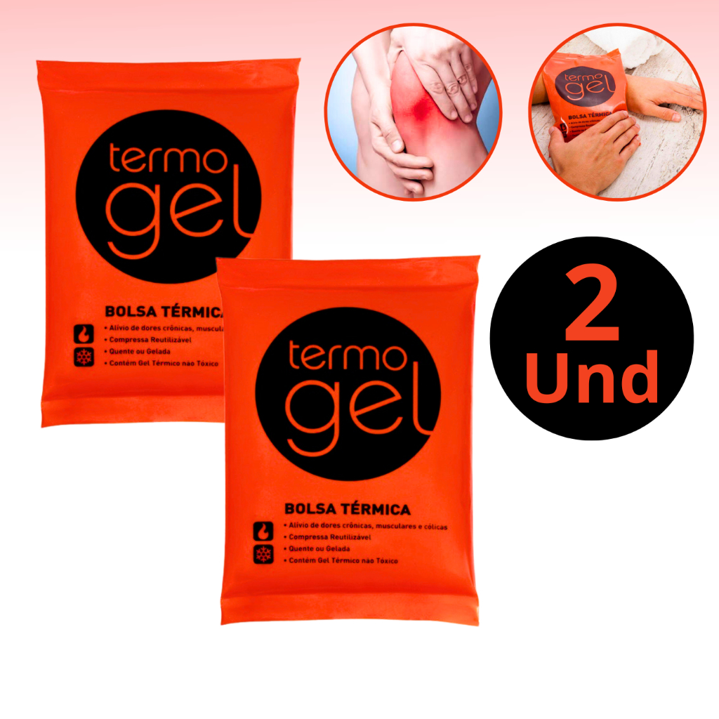 kit 2 Bolsa Termica Gel Pequena 350 ml Quente Fria P/ Dores Colicas Joelho Coluna