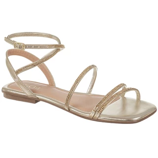 Sandália Feminina Rasteirinha Flat Strass Brilho Tamanco  Calce Fácil Promoção Gigil Confortável em Oferta na Shopee