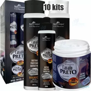 10 Kit Crescimento Cavalo Preto Bell Corpus Hidratação E FORTALECIMENTO Capilar