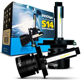 Lâmpada Shocklight Led Automotivo S14 Nano Headlight 3600 Lumens 6000k 32W Encaixe Modelo H4