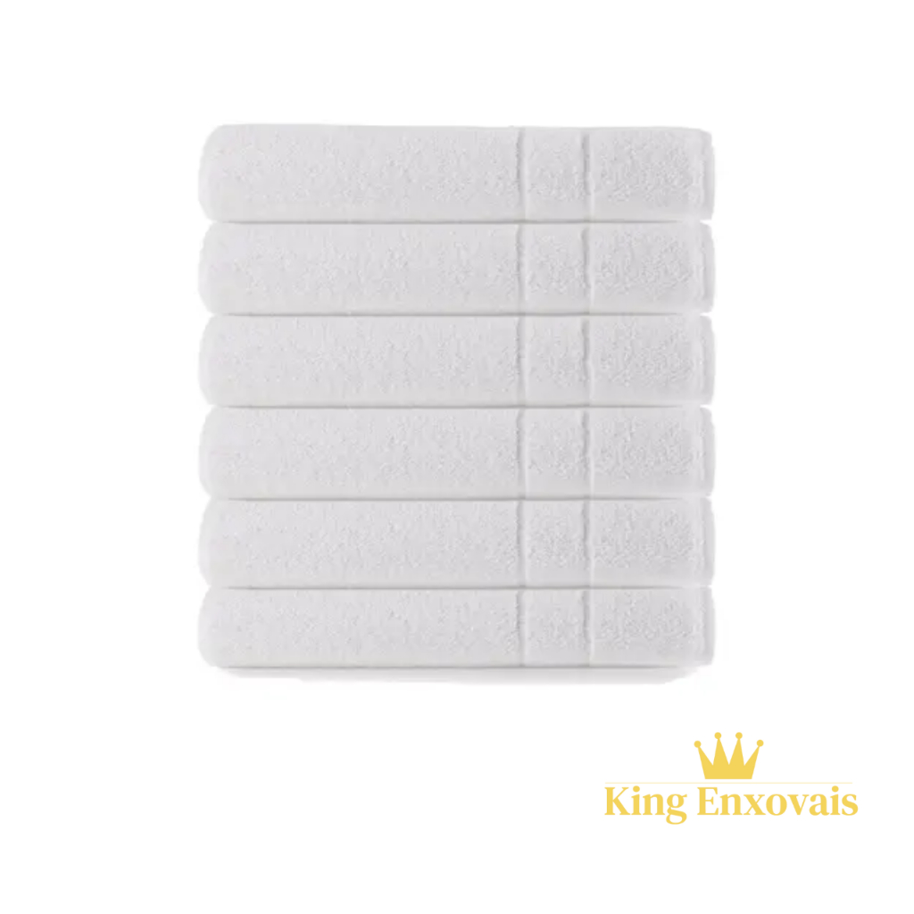 Kit 6 Toalhas de Banho Hotel Hotelaria Teka Mônaco Branco, 70 x 135 cm Algodão