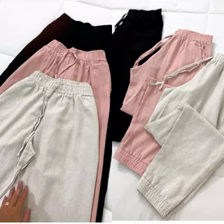 Calça Linho Novas Cores Feminina Algodão Cru Jogger P M G GG