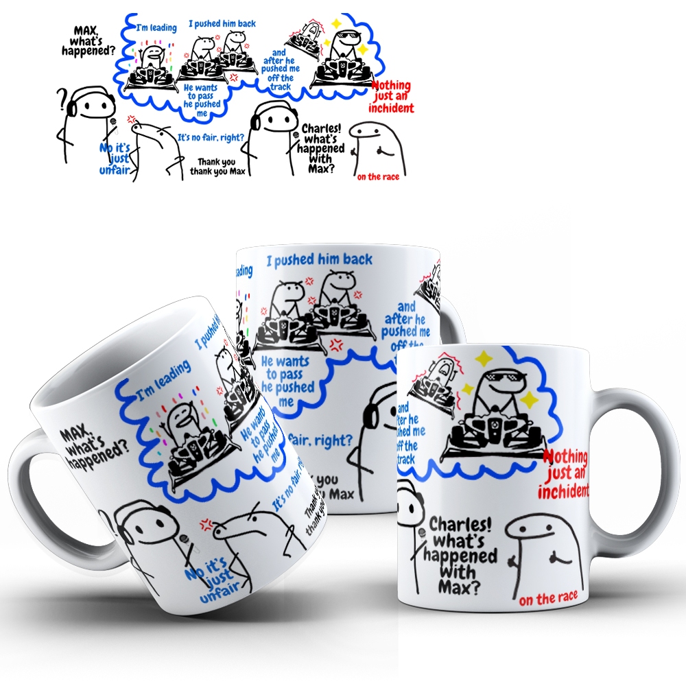 Caneca Porcelana Meme Flork Nothing, just an inchident Shopee Brasil