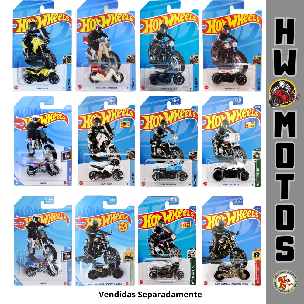 HOT WHEELS MOTO Ducati Scrambler HW450F Street Stealth BMW T Racer Snow Stormer