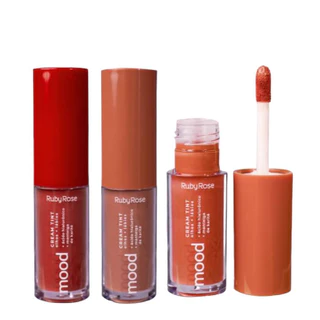 Batom Crean Tint Labial e Sombra Liquida para Olhos e Bocas com Àcido Hilauronico e Manteiga de Karité Mood Ruby rose em Oferta na Shopee