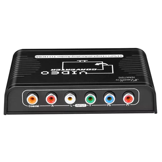 Adaptador Conversor De Áudio De Vídeo Ypbpr Para HDMI 1080P 5 RCA Componente Conector PS2 DVD Wii Xbox HDTV