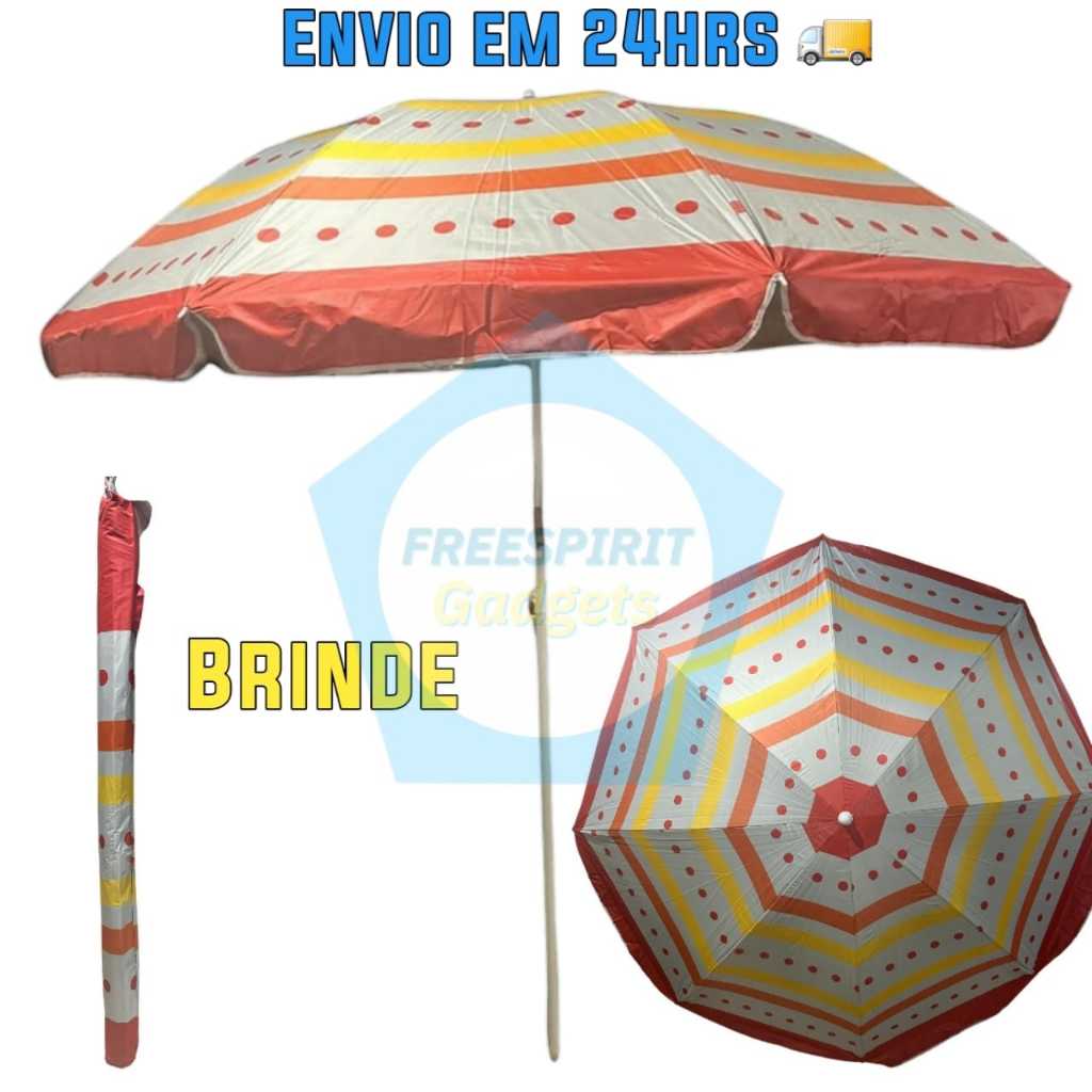 Guarda-sol Grande Verão 2,2 Metros Piscina Praia Pesca Estampado Com Capa