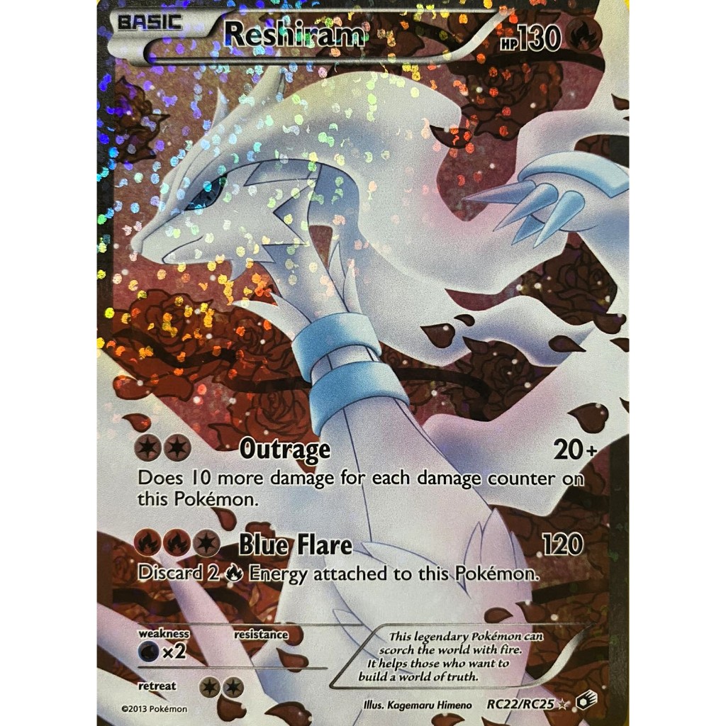 Carta Reshiram Inglês Coleção Tesouros Lendarios Pokemon TCG