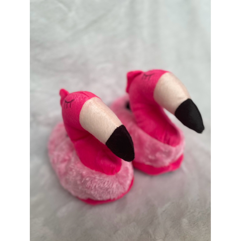 Pantufa de Flamingo bicho rosa cisne pernas longas peludo