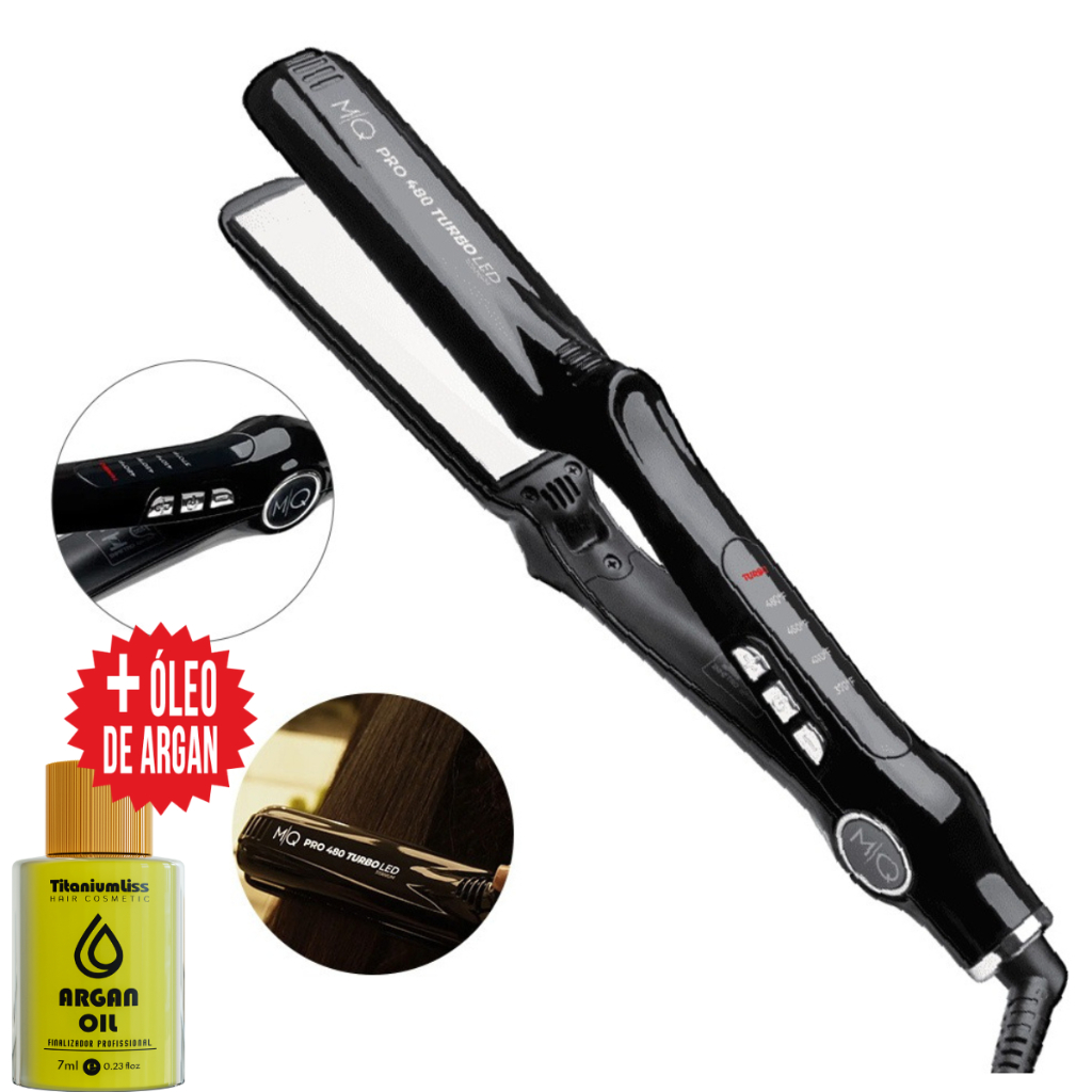 Prancha Chapinha Mq Pro Turbo Led Black 485F Professional Original ...