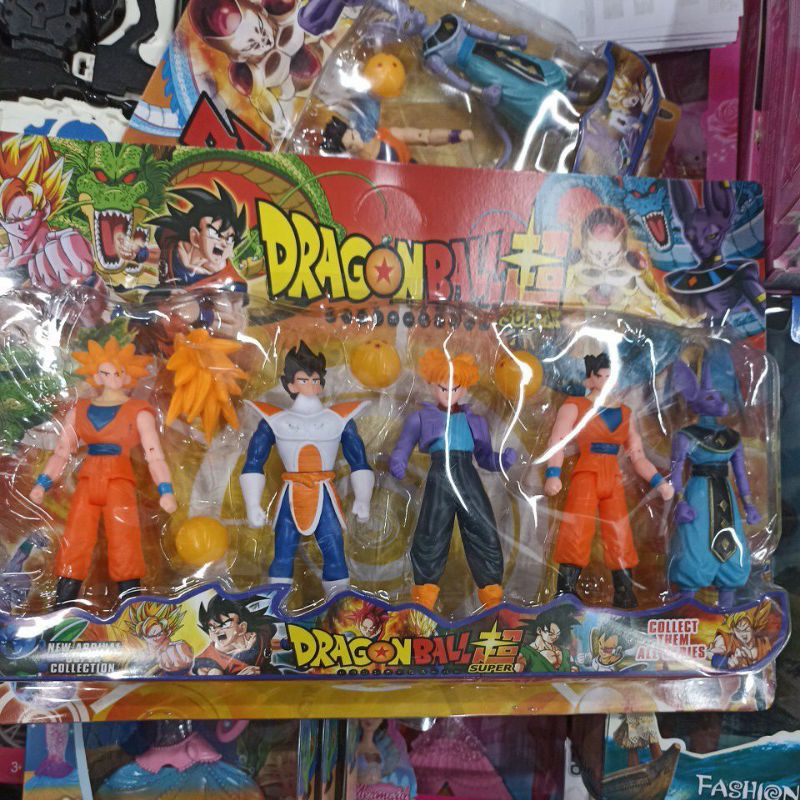Combo 5 Bonecos Dragon Ball Z Articulados Goku 14 Cm Coleção