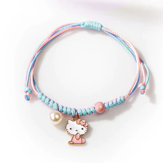 Pulseira Colorida Infantil Fashion Menina com Pingente da Hello Kitty