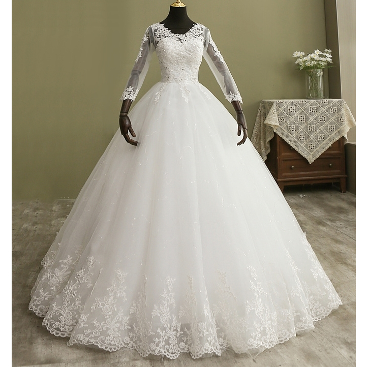 vestido-de-noiva-manga-casamento-princesa-brilho-lindo-57b-shopee