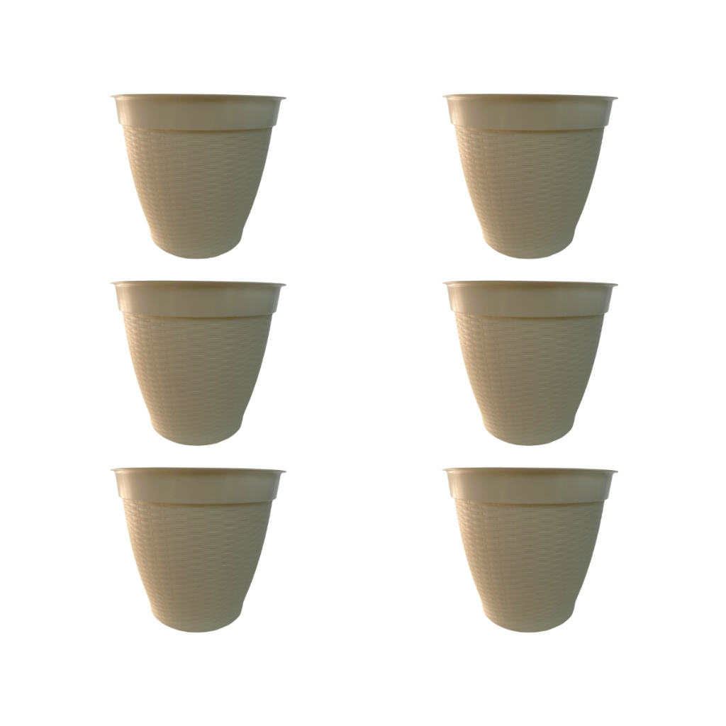 KADAX Set di 3 vasi alti per piante, Bianco Rattan, H 57,5/68 / 75,5 cm – vaso per piante grande, da interno e per balcone