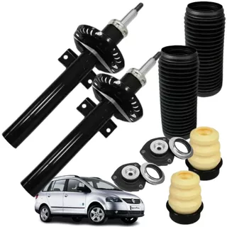 2 Amortecedor Kit Coxim Completo Dianteiro Spacefox 2006 07 08 09 10 11 12 13 14 15 16 17 18