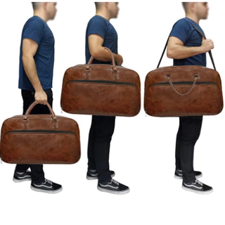 Mala Grande De Couro Para Viagem Impermeável Dois Zíper-10433