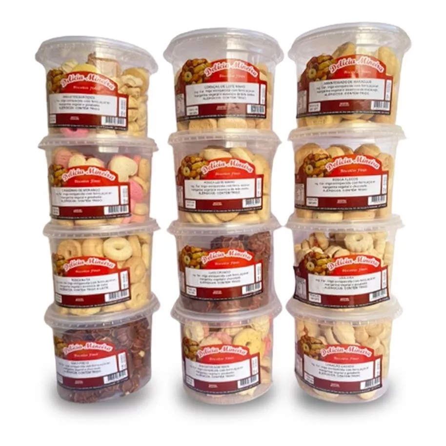 Kit 12 Pote Biscoito Mineiro Criativa Atacado Revenda