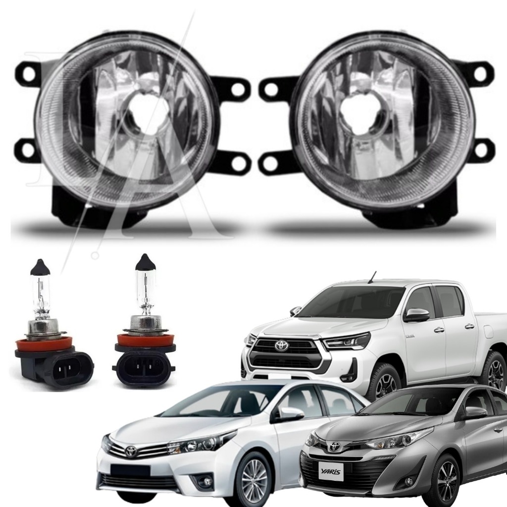 Par Farol De Milha Kit Neblina Corolla 2015 Á 19 Yaris Hilux