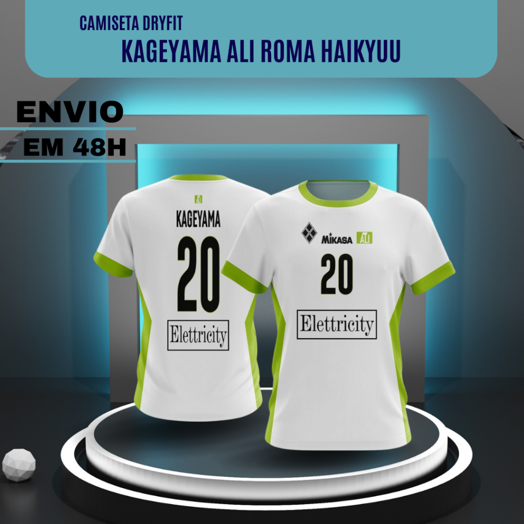CAMISETA DRY UNIFORME KAGEYAMA ALI ROMA HAIKYUU | Shopee Brasil
