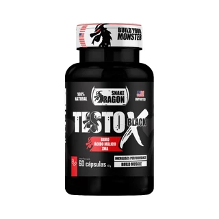 Testo X Black, 60 Cáps | Auxilia na Força, Vitalidade e Intensidade nos Treinos - Snake Dragon