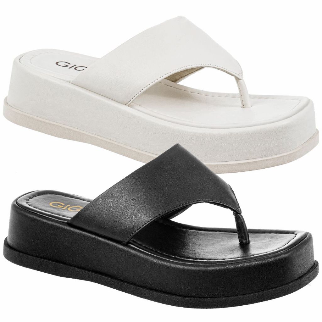Chinelo De Dedo Plataforma Papete Flatform Puffer Moda