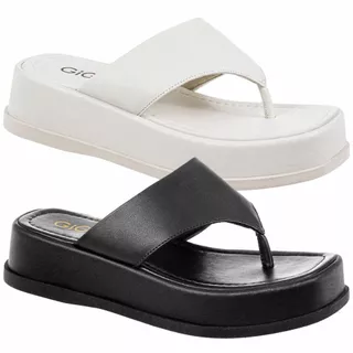 Chinelo De Dedo Plataforma Papete Flatform Puffer Moda