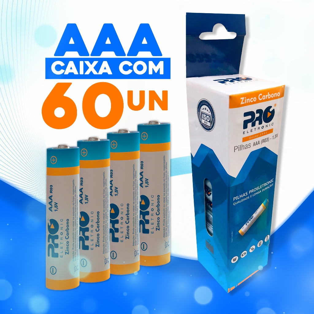Pilha Alcalina AAA Cartela com 04 unidades - Proeletronic