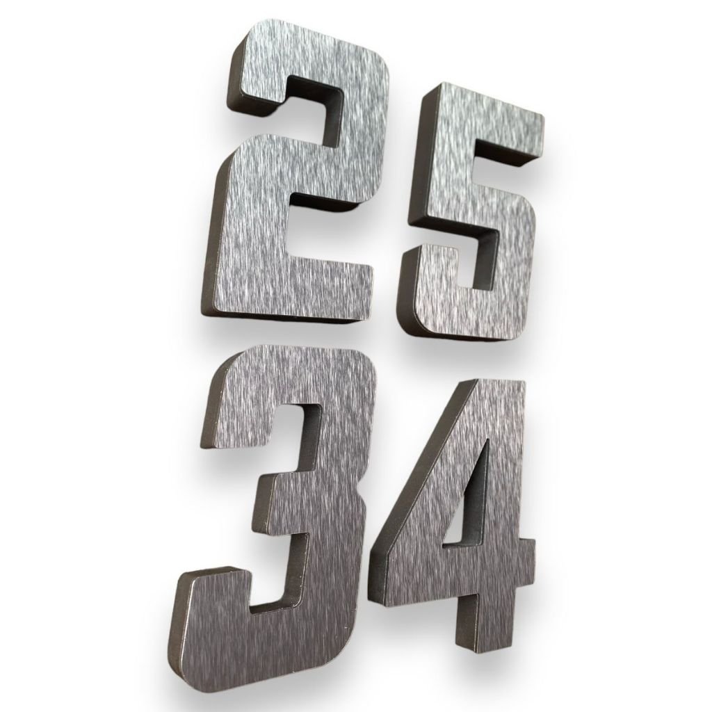 numeros residenciais 3D em acm AÇO ESCOVADO 185 MM (grande