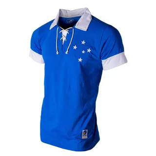 Camisa Cruzeiro Polo Retrô Cordinha Dirceu Lopes Azul Oficial