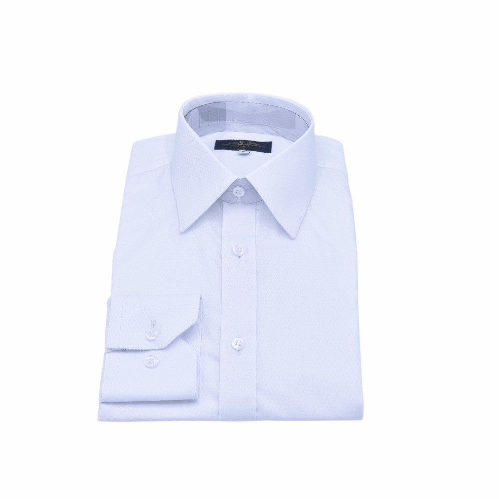 Camisa Slim Fit Branca Maquinetada 100% algodão