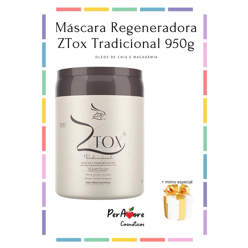 Máscara Regeneradora ZTox Tradicional ZAP com Óleo de Chia & Macadâmia 950g