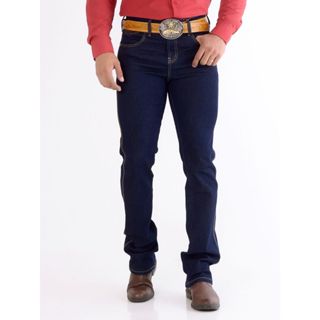 Kit 2 Calça Jeans Masculina Tradicional Reta Slim Com Strech Lycra